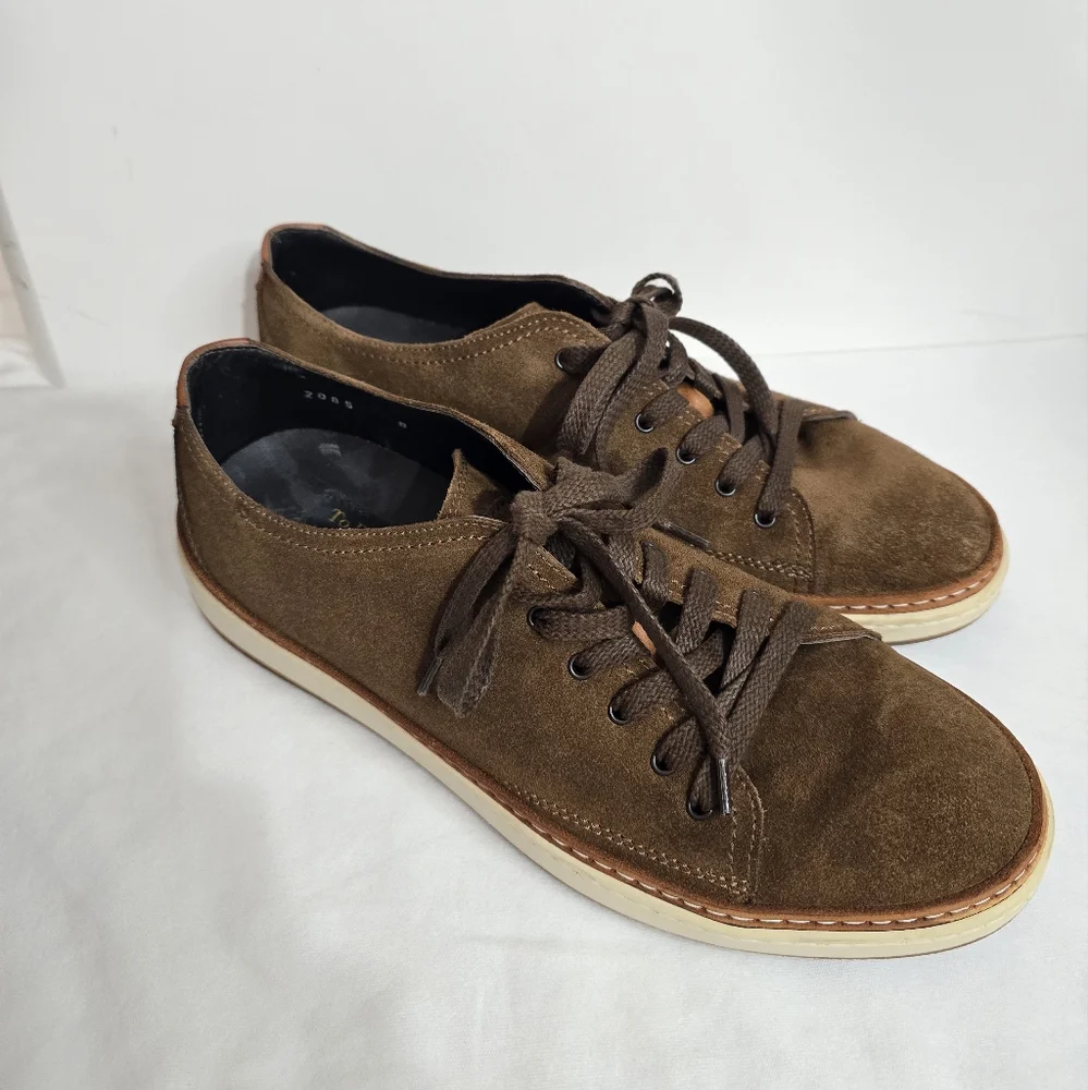 To Boot New York Adam Derrick Geoffrey Tan Suede Sneaker Minimalist Casual Sz 8